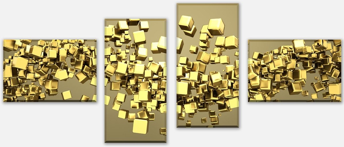 Leinwandbild Mehrteiler Golden Cubes Hintergrund M0765