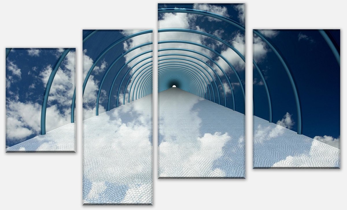 Leinwandbild Mehrteiler Tunnel in Wolken M0784