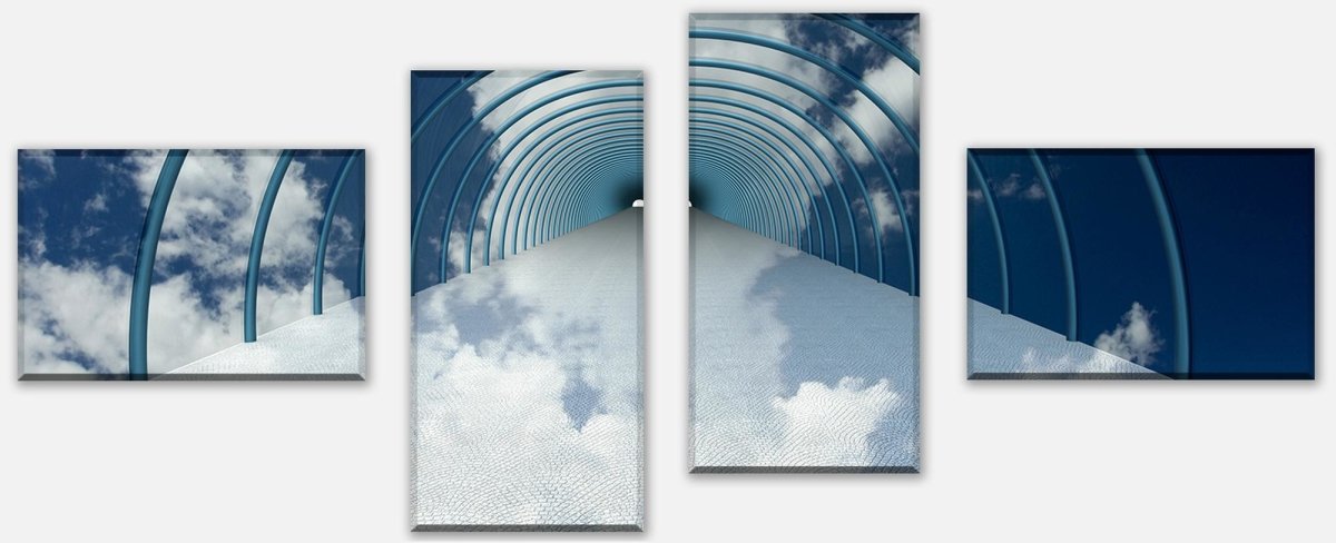 Leinwandbild Mehrteiler Tunnel in Wolken M0784