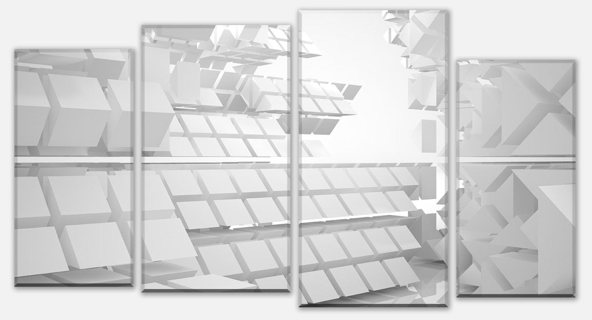 Leinwandbild Mehrteiler verrückte Architektur weißer Hintergrund M0791