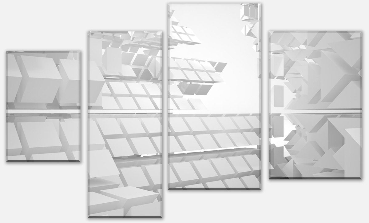 Leinwandbild Mehrteiler verrückte Architektur weißer Hintergrund M0791