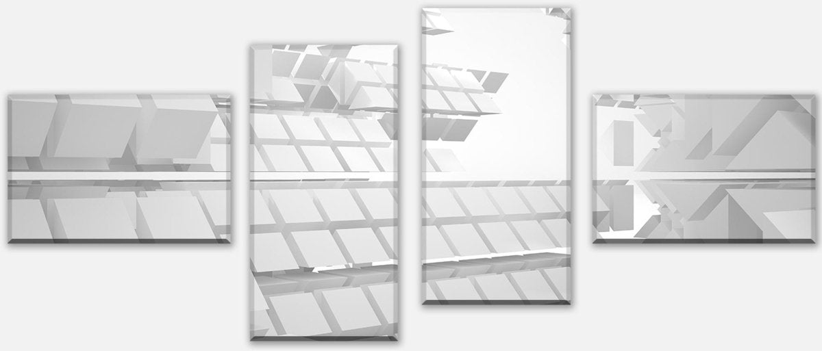 Leinwandbild Mehrteiler verrückte Architektur weißer Hintergrund M0791