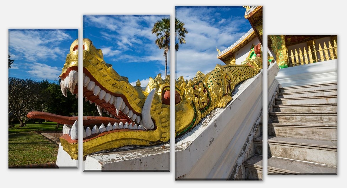 Leinwandbild Mehrteiler Tempel in Luang Prabang M0802