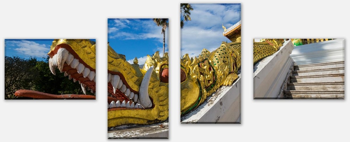 Leinwandbild Mehrteiler Tempel in Luang Prabang M0802