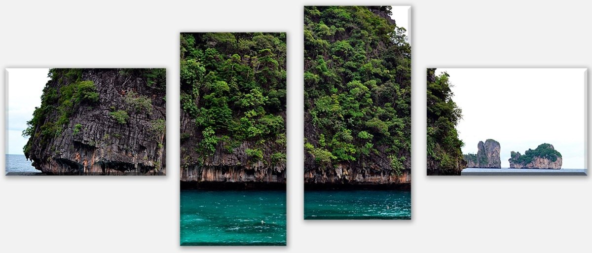 Leinwandbild Mehrteiler Atoll auf Phi Phi Inseln M0878