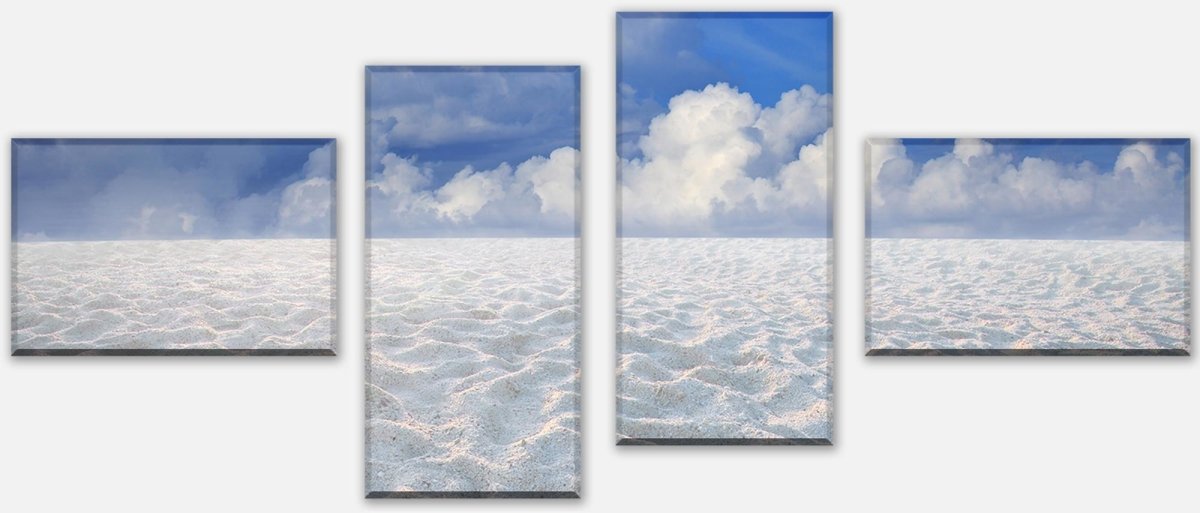 Leinwandbild Mehrteiler Sand Landschaft mit einem blauen Himmel M0891