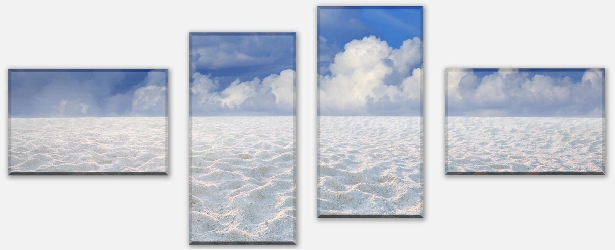 Leinwandbild Mehrteiler Sand Landschaft mit einem blauen Himmel M0891