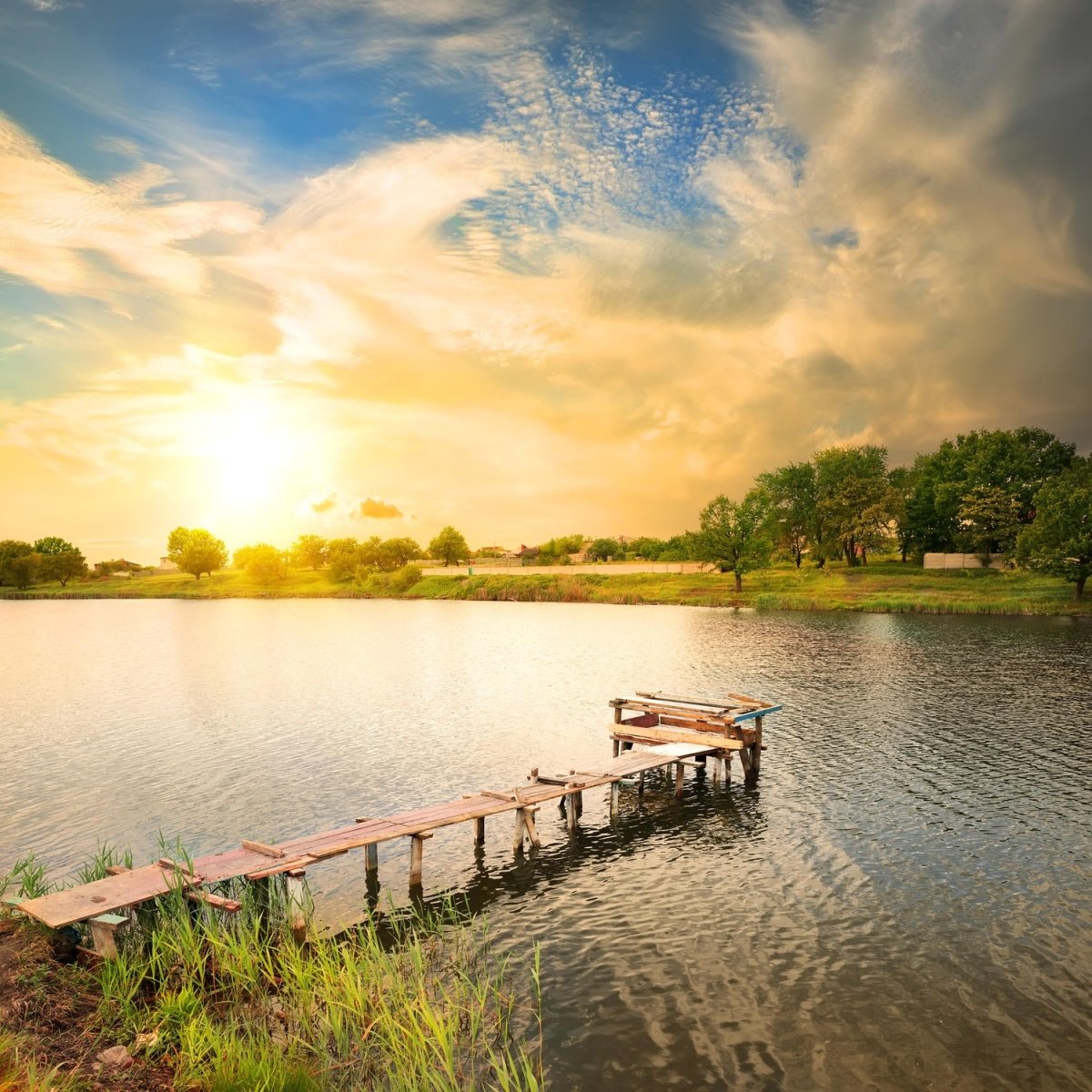 Beistelltisch Pier auf einem See am Abend M0898 entdecken - Bild 2