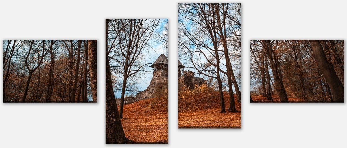 Leinwandbild Mehrteiler Alte Burg im Herbst. Ukraine M0905