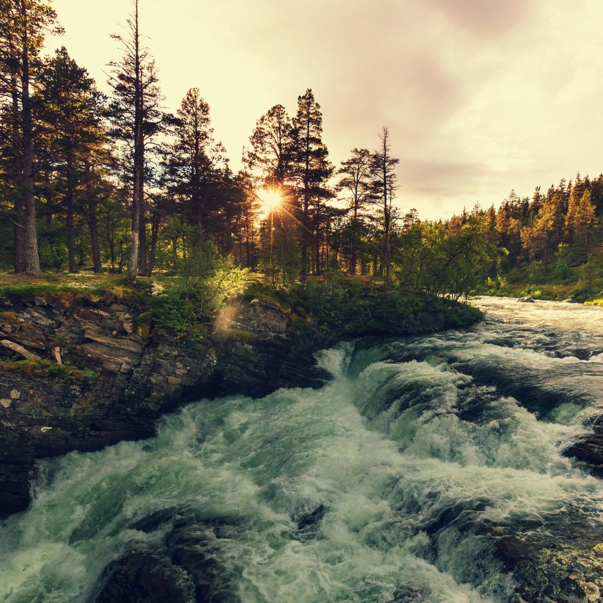 Beistelltisch Sonnenuntergang, Fluss in Norwegen M0917 entdecken - Bild 2