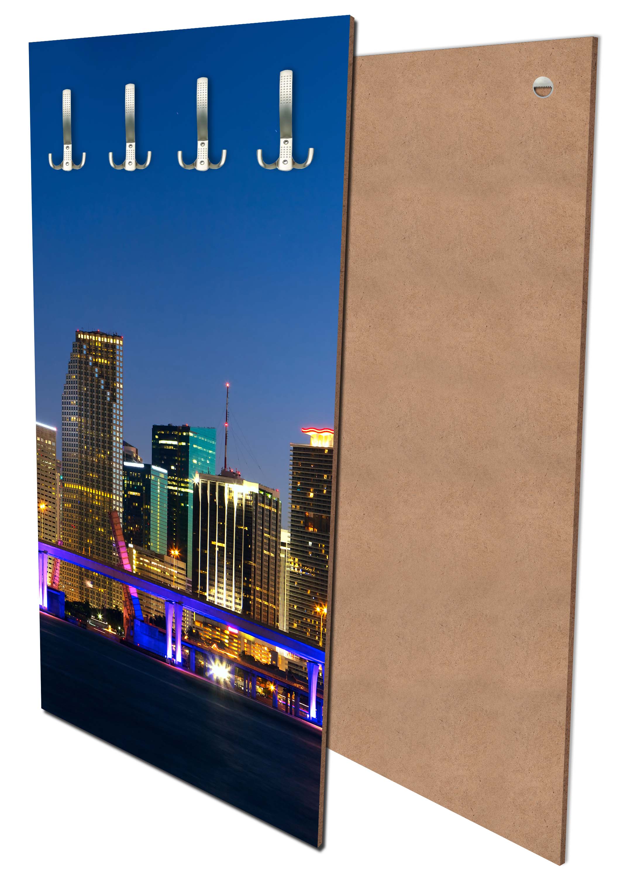 Garderobe Downtown Miami Skyline Panorama M0932 entdecken - Bild 1