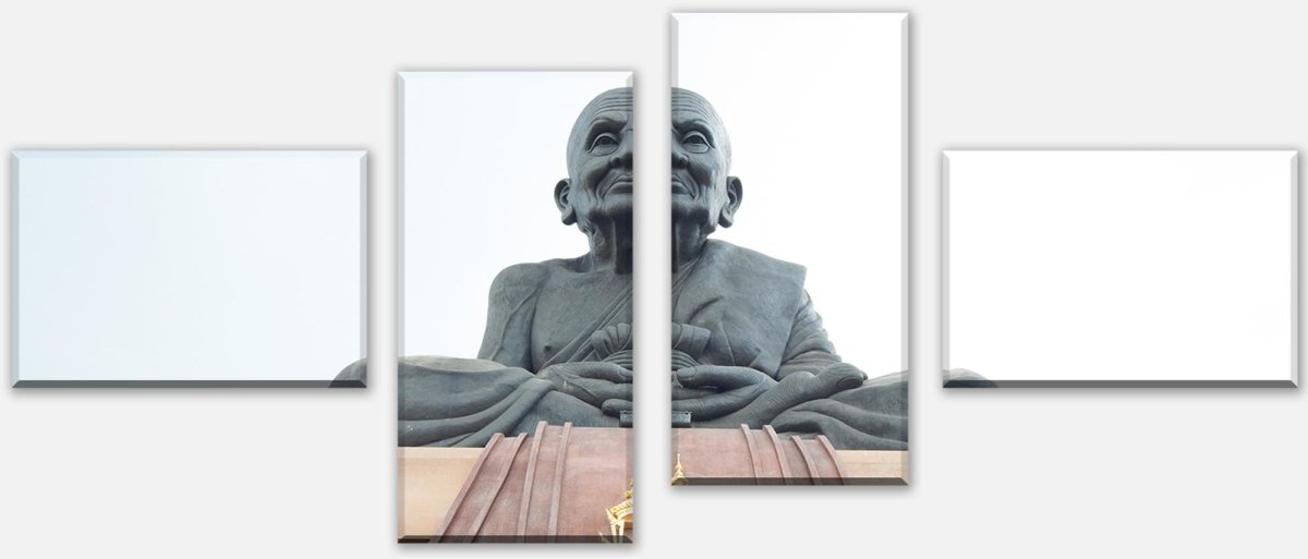 Leinwandbild Mehrteiler Statue in einem berühmten Tempel in Thailand M0953