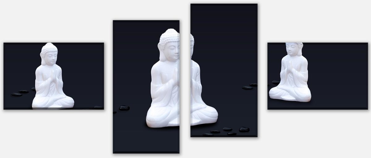 Leinwandbild Mehrteiler Weiße Figur in Meditationshaltung M0967