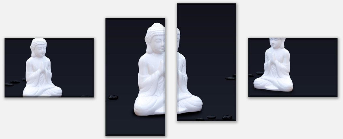 Leinwandbild Mehrteiler Weiße Figur in Meditationshaltung M0967