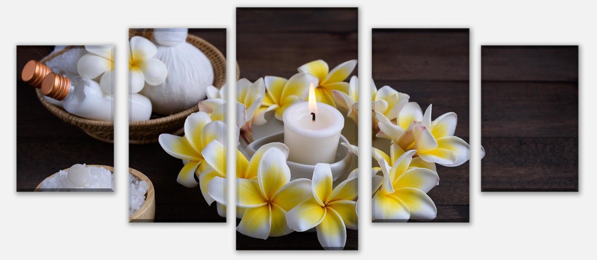 Leinwandbild Mehrteiler Frangipani Blumen - Spa und Wellness M0977 entdecken - Bild 1