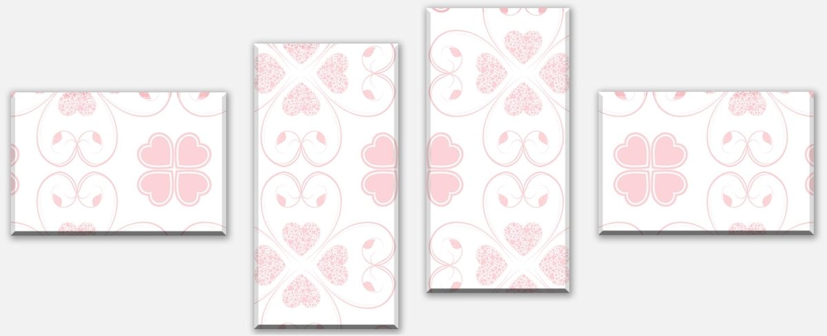 Leinwandbild Mehrteiler Rosa Herzmuster M0995