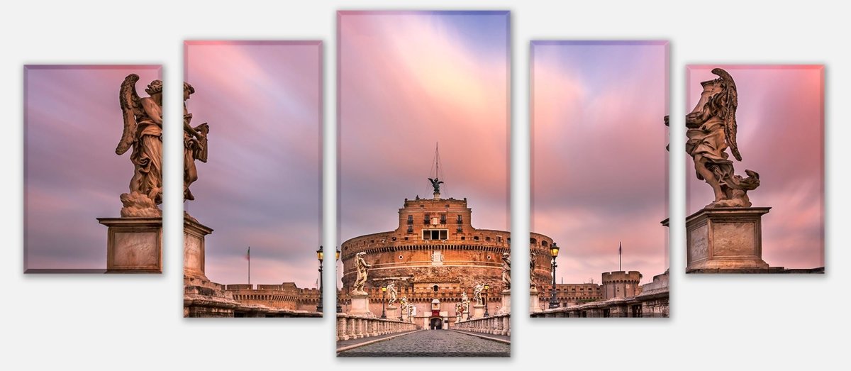 Leinwandbild Mehrteiler Sant Angelo Brücke und Schloss, Rom M1035 entdecken - Bild 1