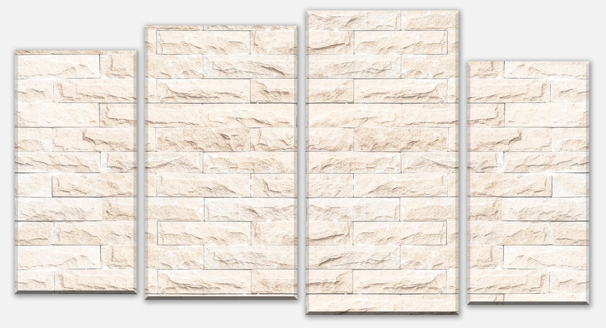 Leinwandbild Mehrteiler Graue Farbe Steinmauer M1037