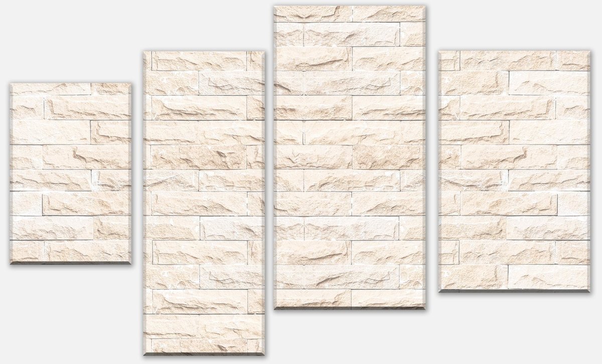 Leinwandbild Mehrteiler Graue Farbe Steinmauer M1037