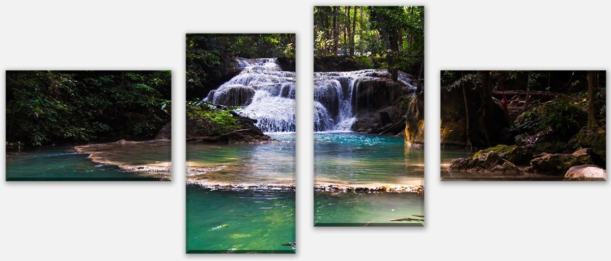 Leinwandbild Mehrteiler Erawan Wasserfall, Thailand M1059