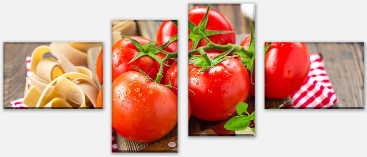 Leinwandbild Mehrteiler Tomaten und Nudeln M1064