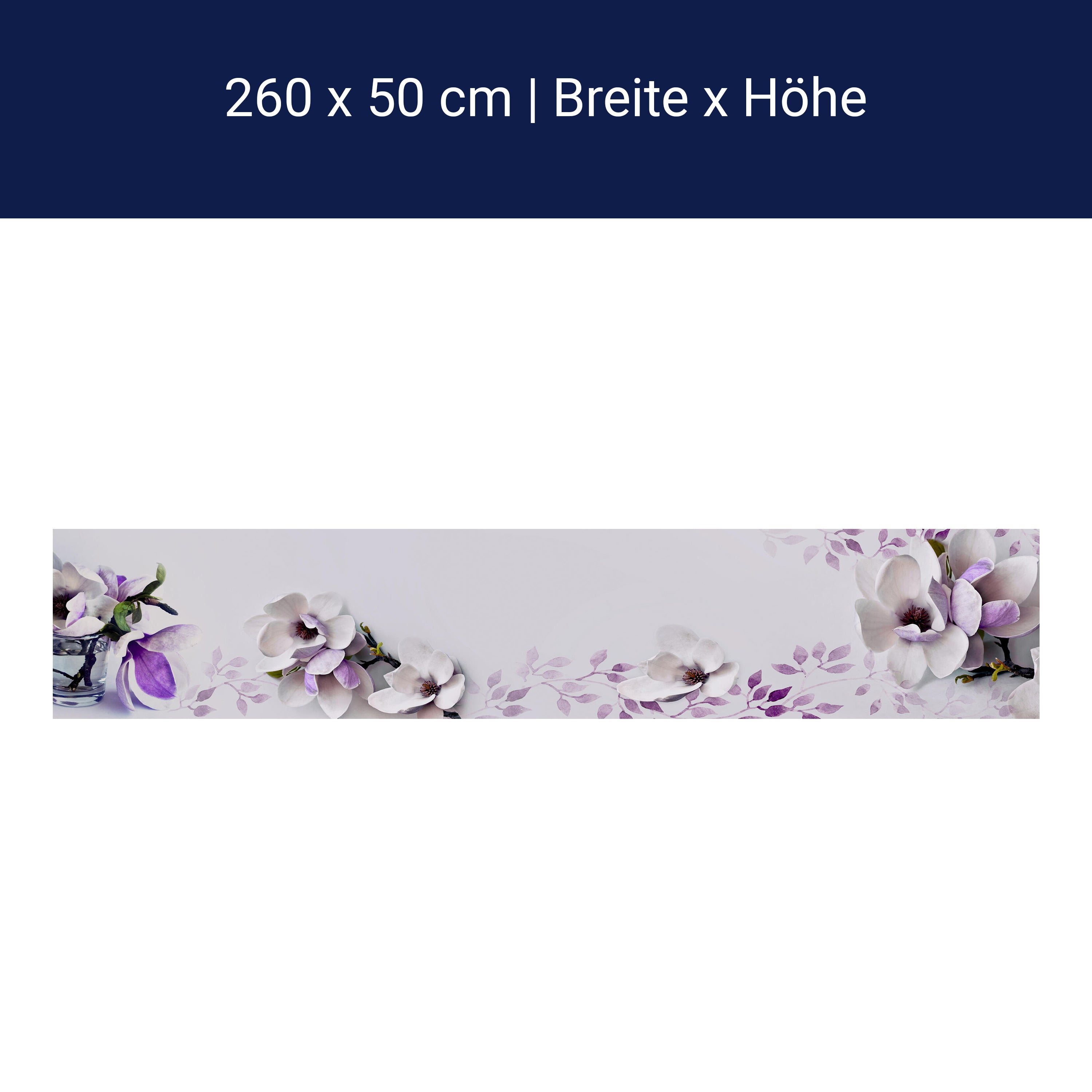 Küchenrückwand Blumen Violett Glas M1069