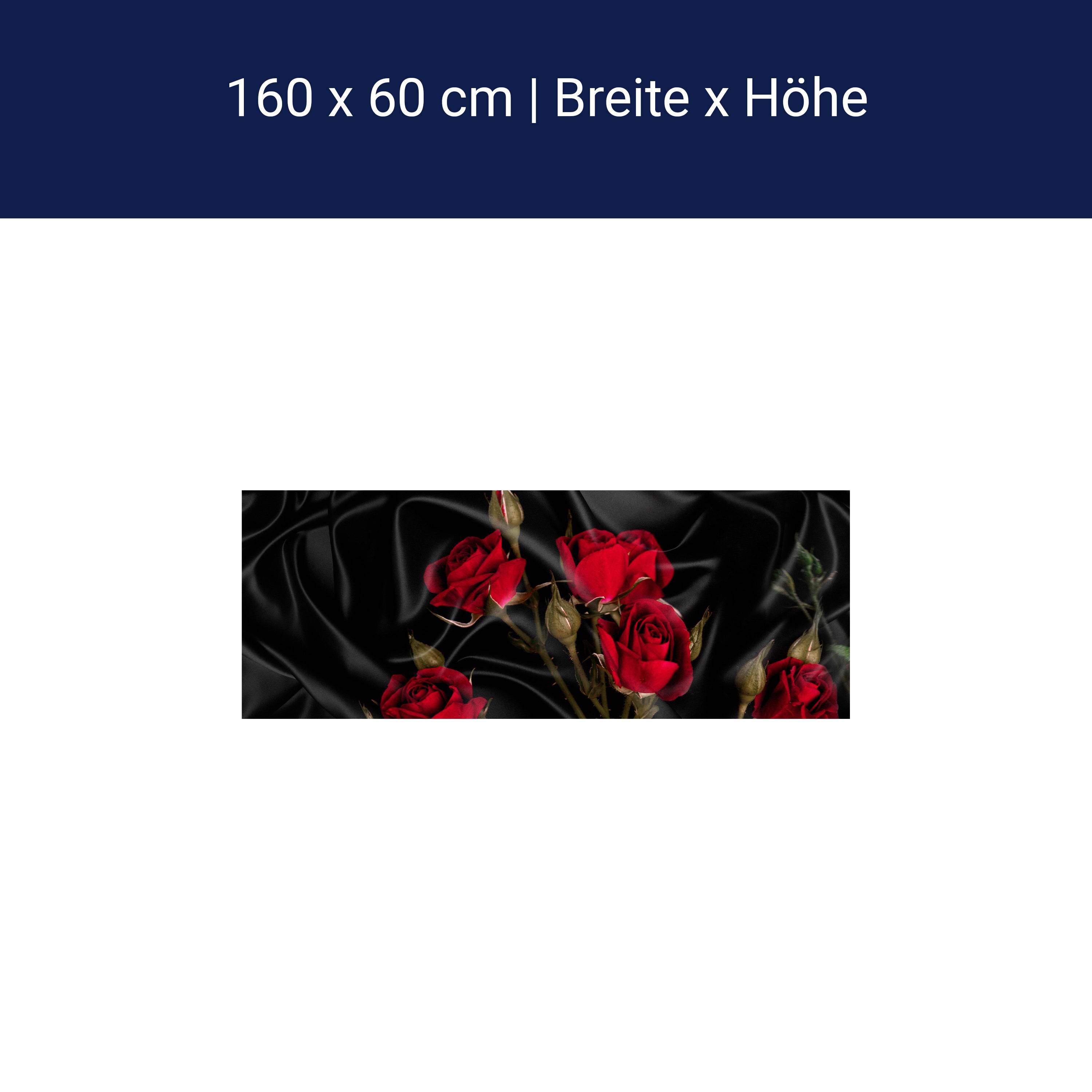 Küchenrückwand Rosen Rot Schwarz Tuch Seide M1078