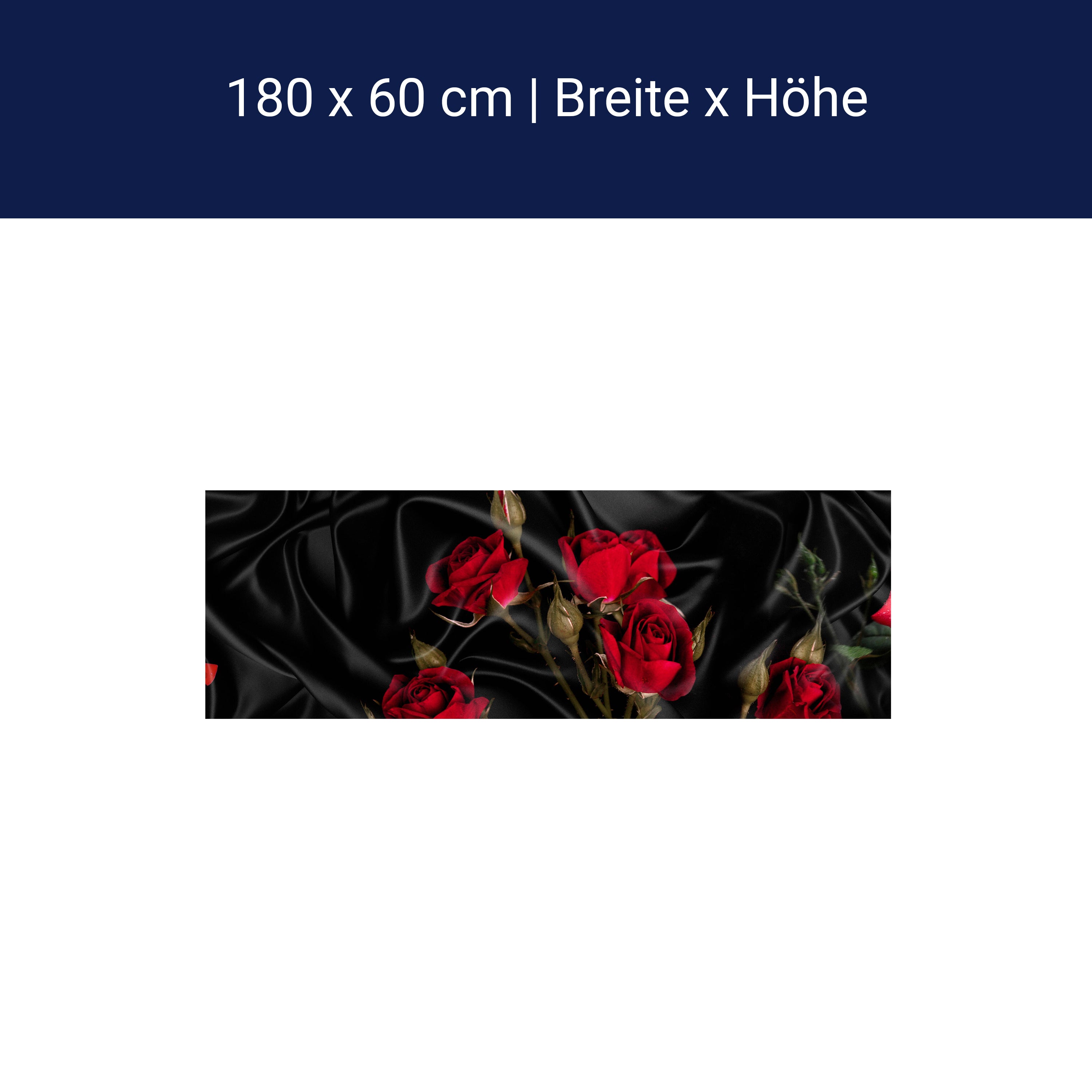 Küchenrückwand Rosen Rot Schwarz Tuch Seide M1078