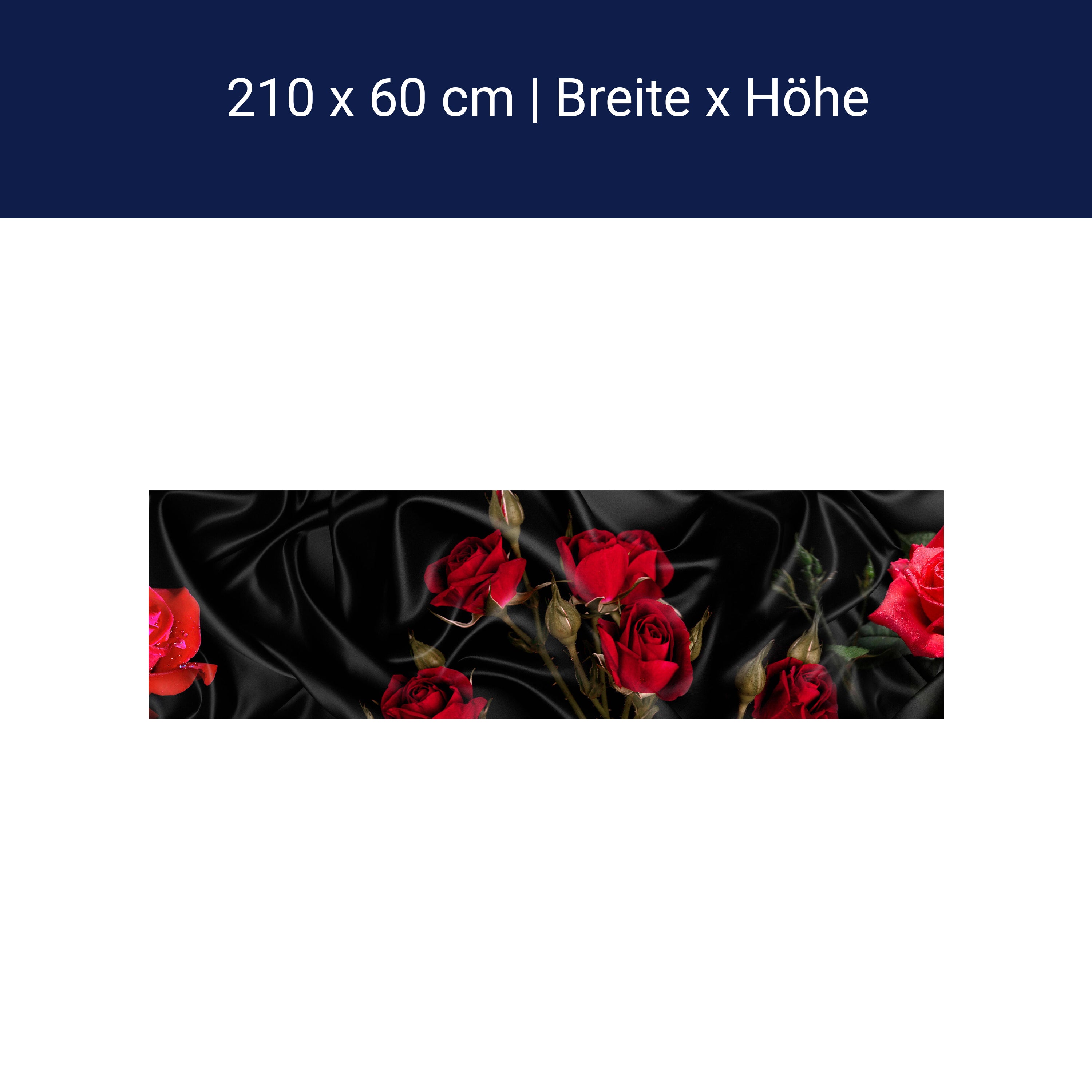 Küchenrückwand Rosen Rot Schwarz Tuch Seide M1078