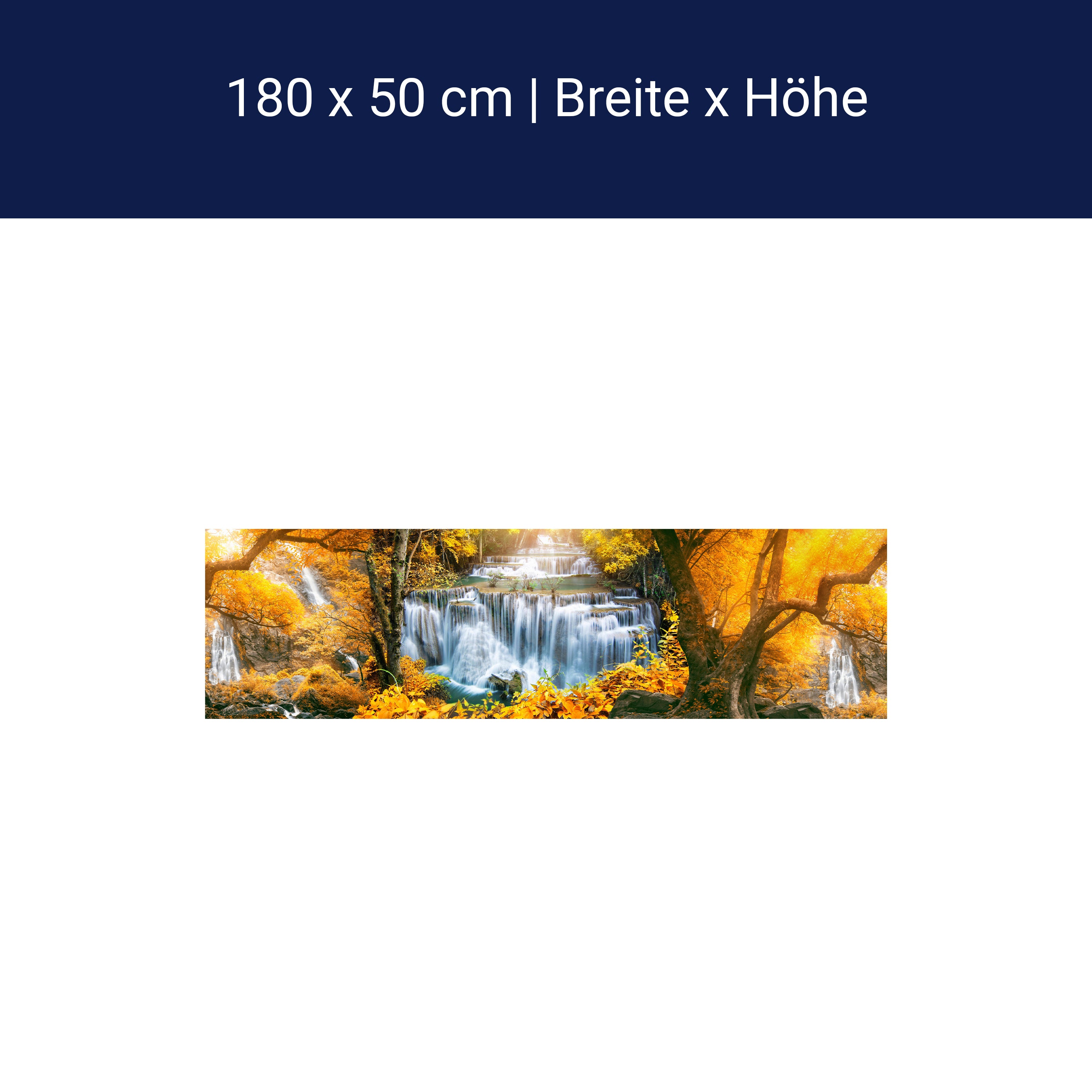 Küchenrückwand Wasserfälle Bäum Herbst Gold M1082