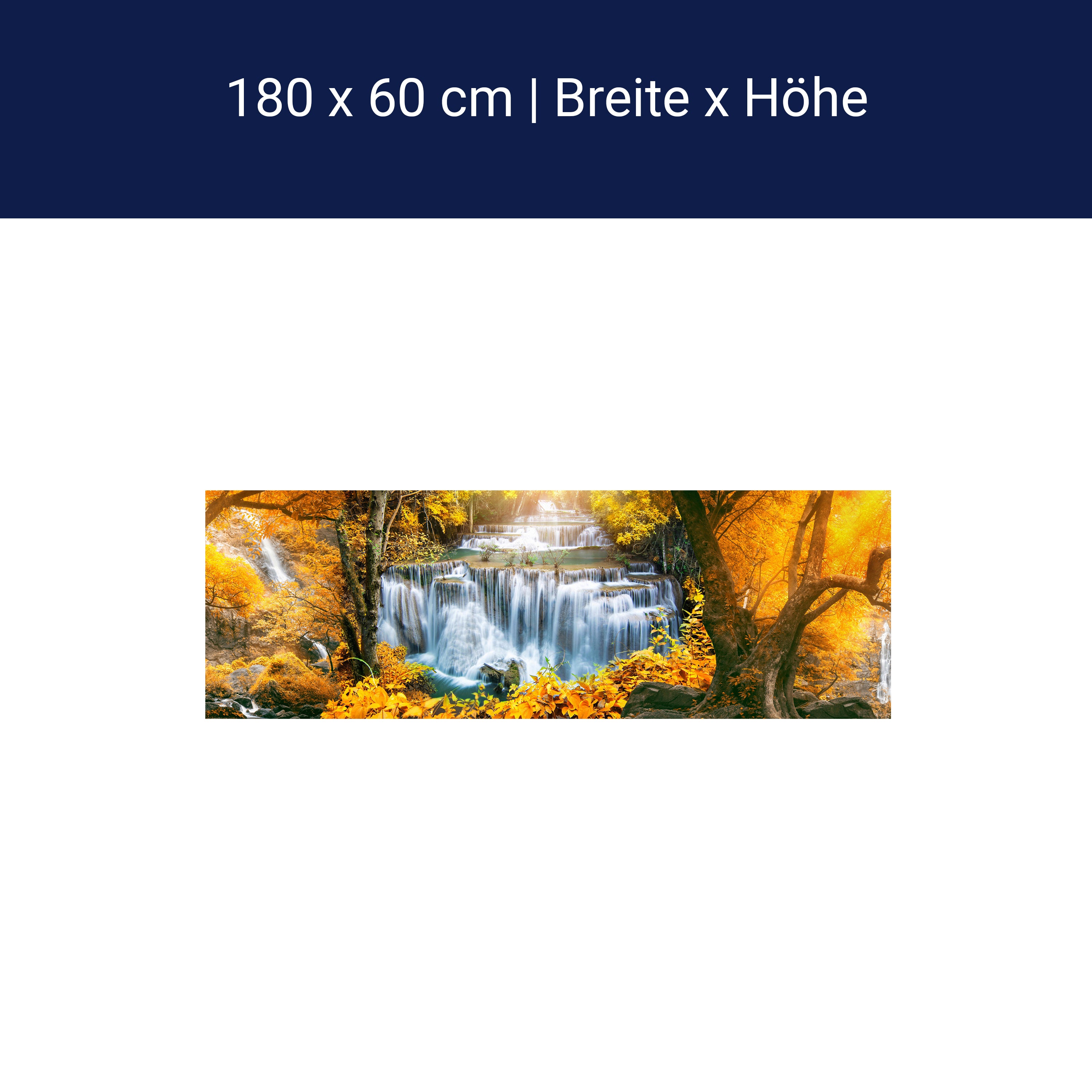 Küchenrückwand Wasserfälle Bäum Herbst Gold M1082