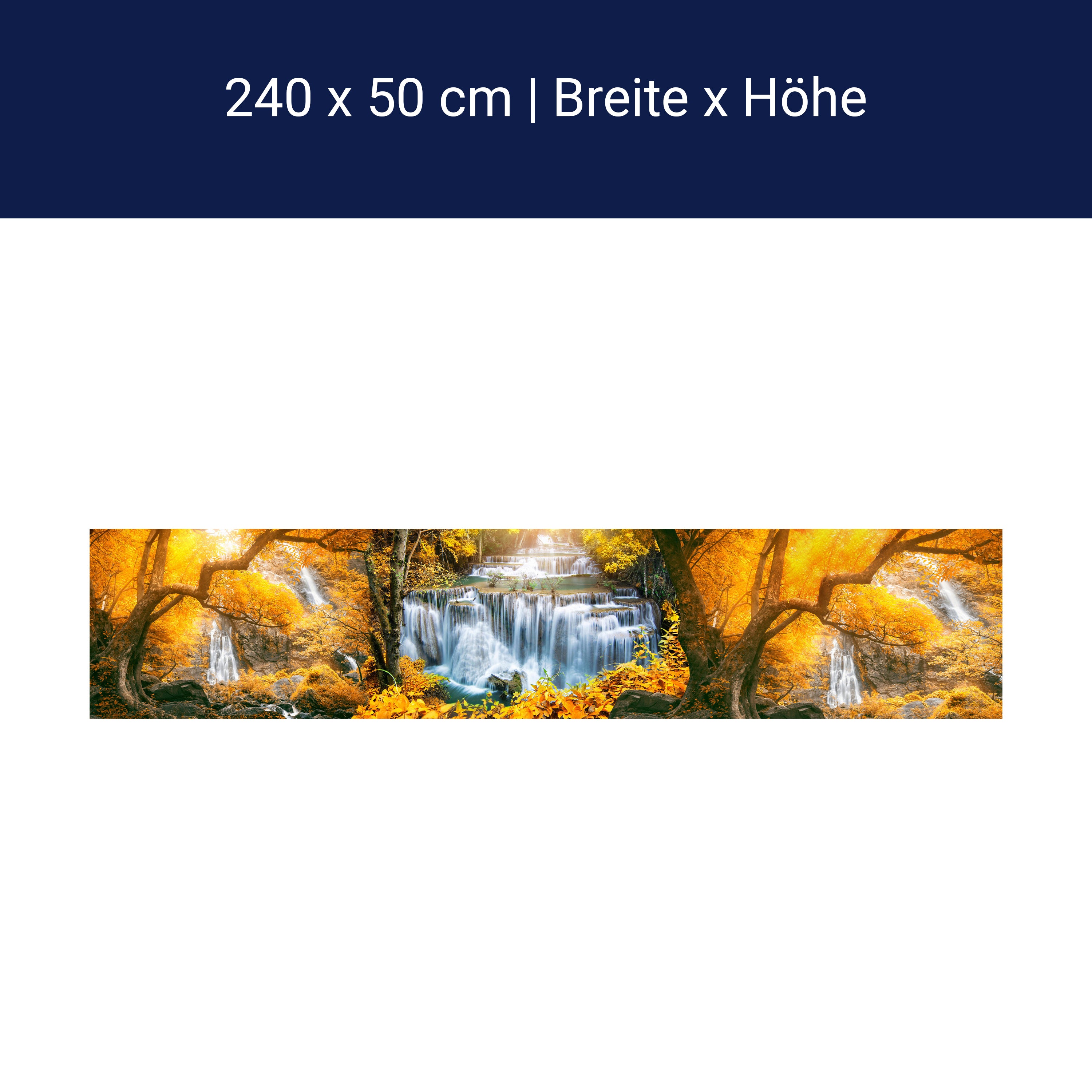 Küchenrückwand Wasserfälle Bäum Herbst Gold M1082