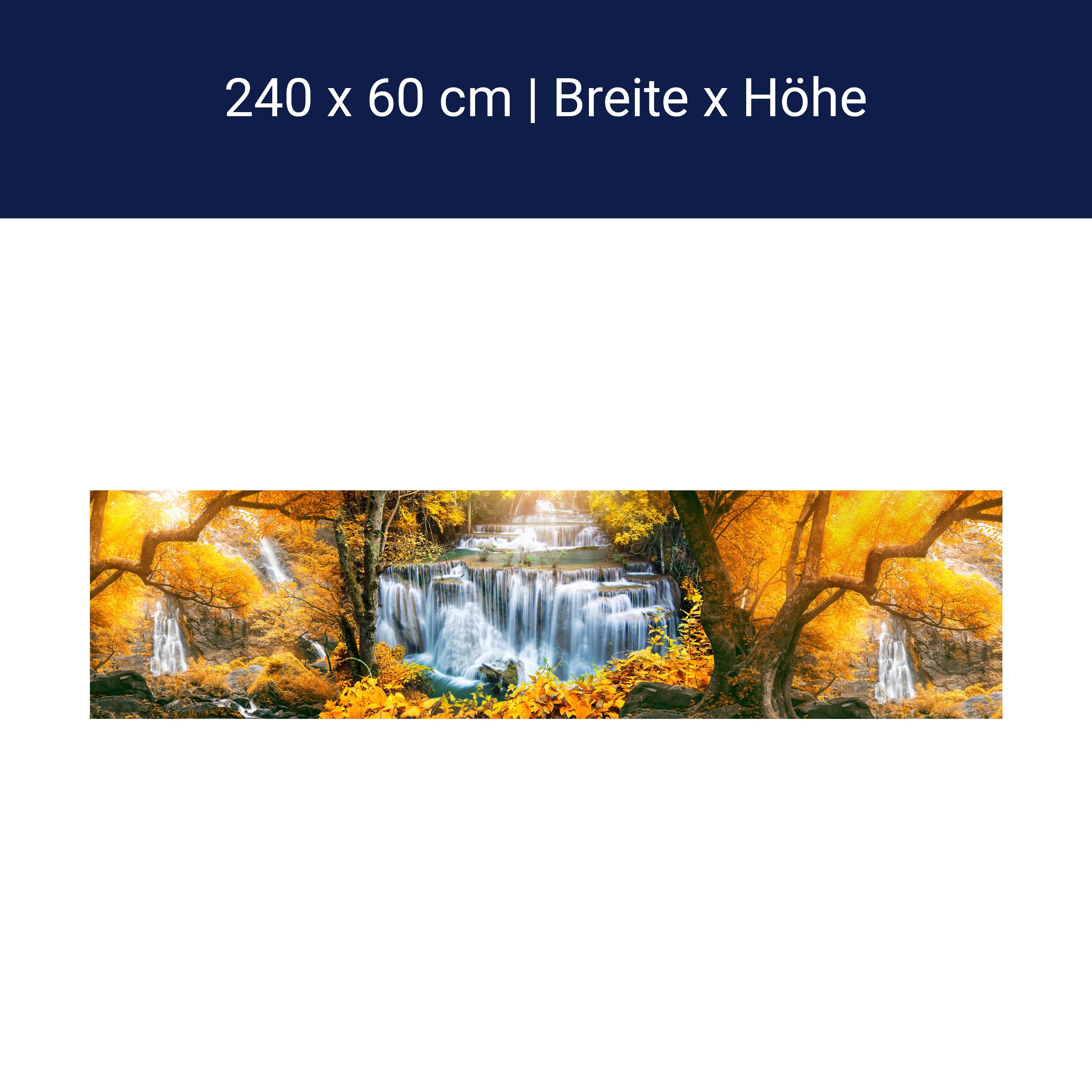 Küchenrückwand Wasserfälle Bäum Herbst Gold M1082