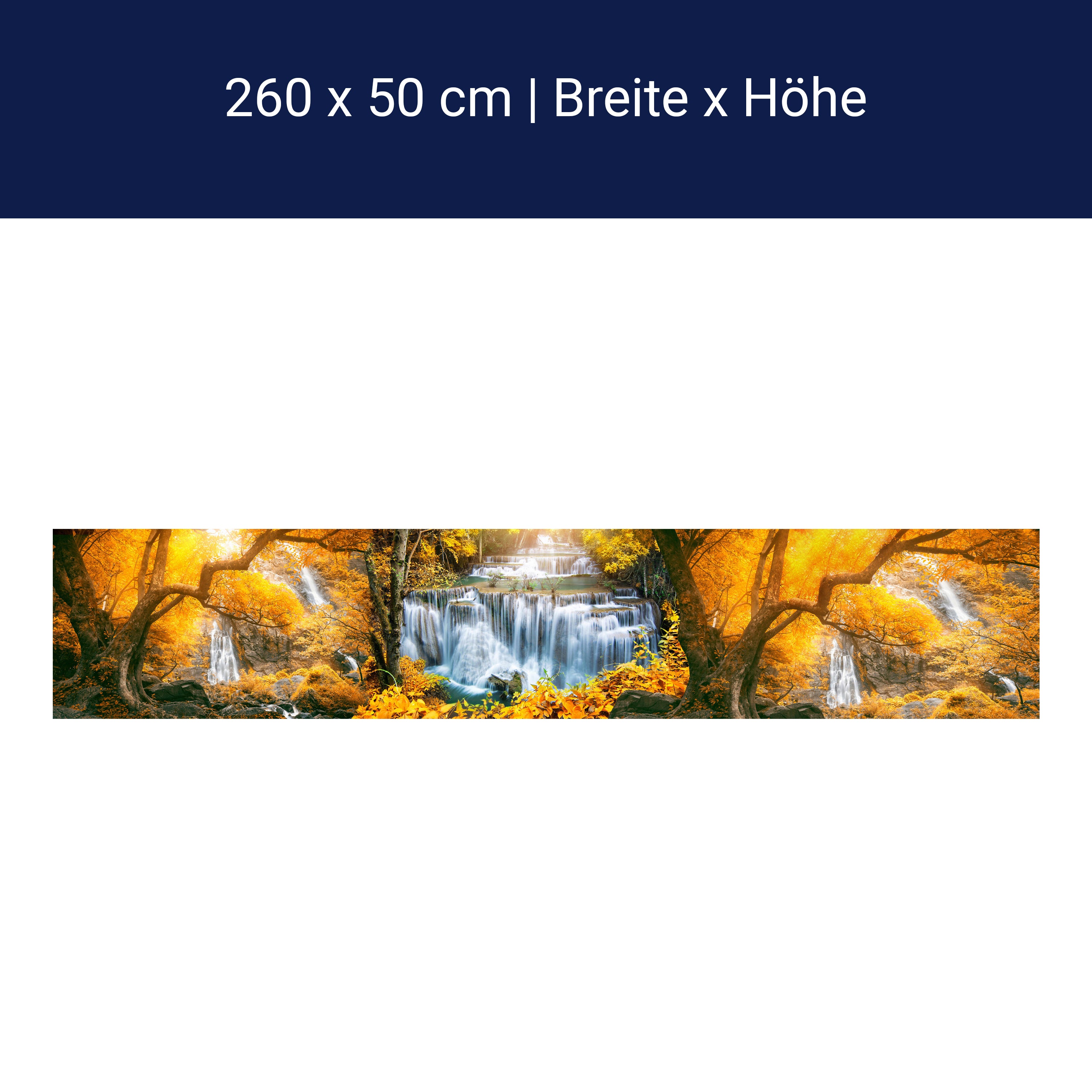 Küchenrückwand Wasserfälle Bäum Herbst Gold M1082