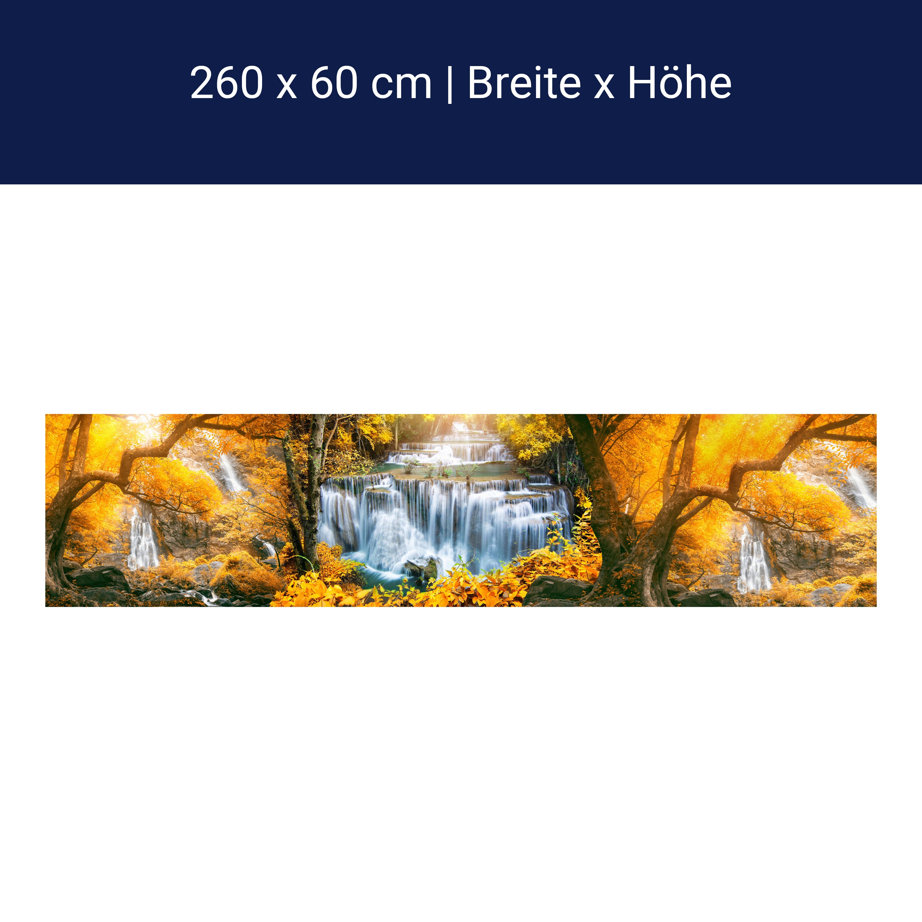 Küchenrückwand Wasserfälle Bäum Herbst Gold M1082