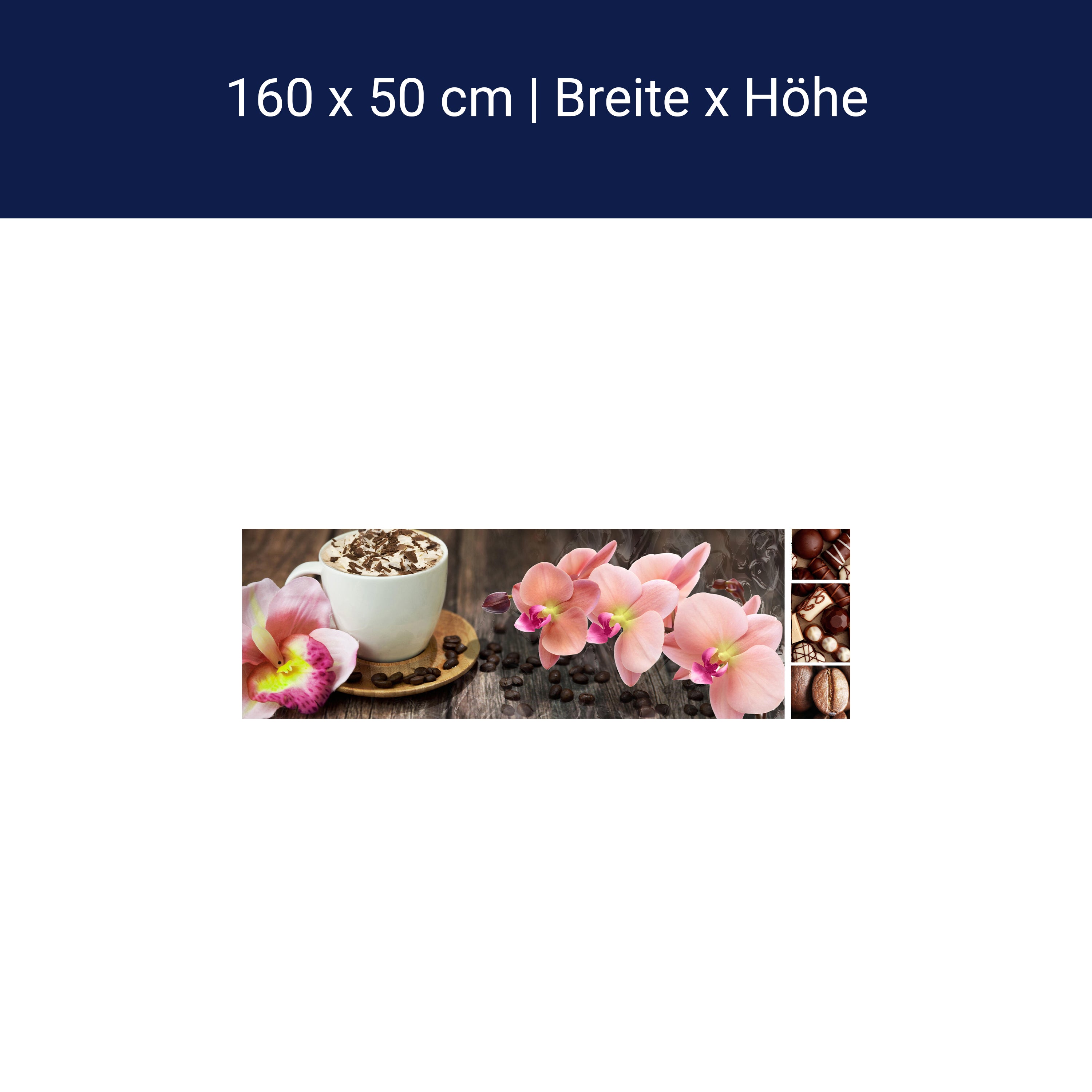 Küchenrückwand Kaffee Orchidee Schokolade Braun M1085