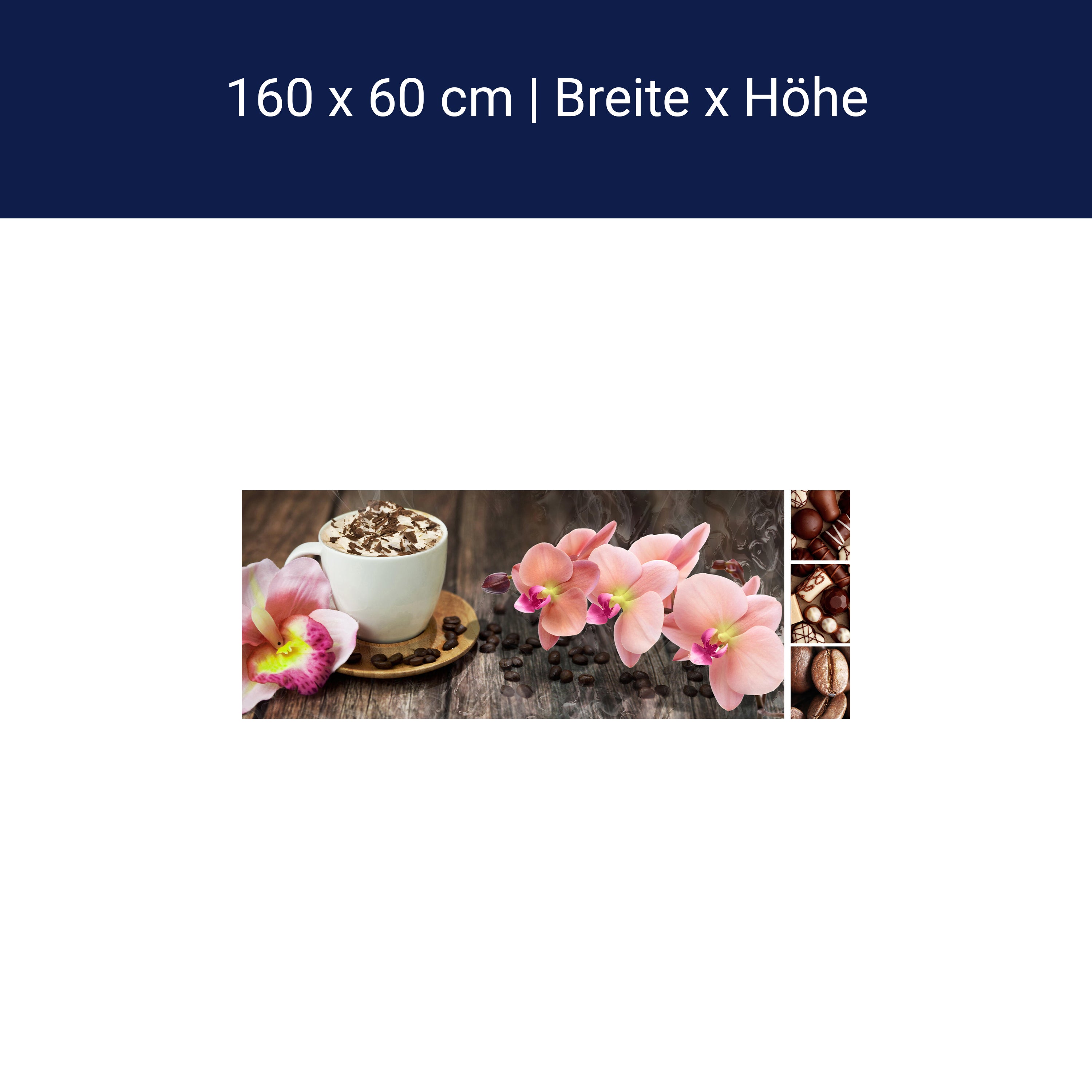 Küchenrückwand Kaffee Orchidee Schokolade Braun M1085