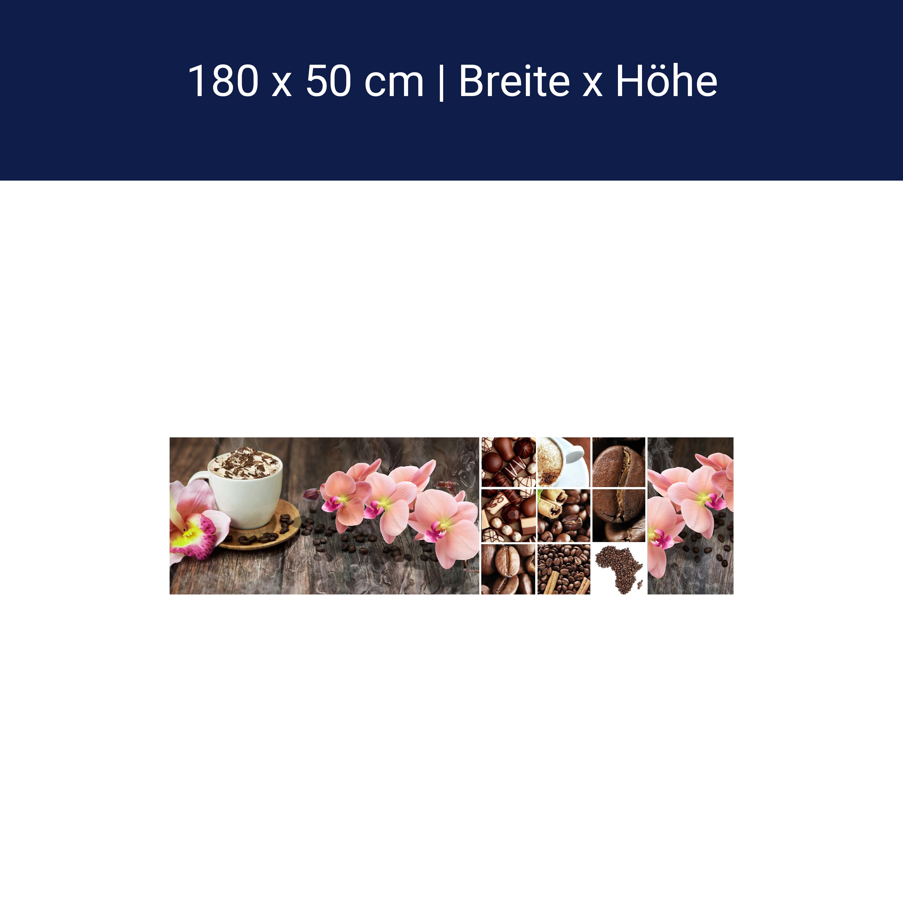 Küchenrückwand Kaffee Orchidee Schokolade Braun M1085