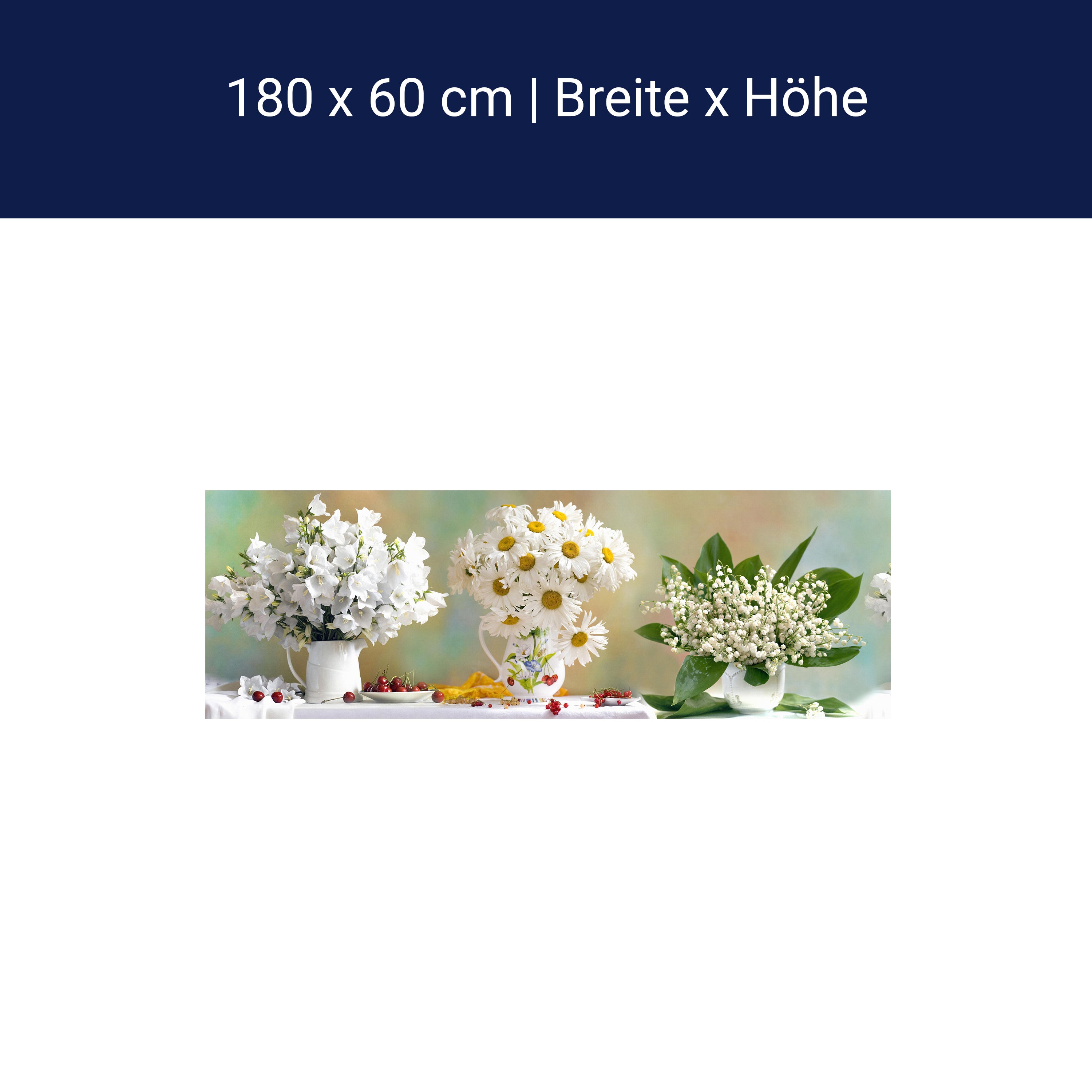 Küchenrückwand Tulpen Gänseblümchen Weiß Kirschen M1088