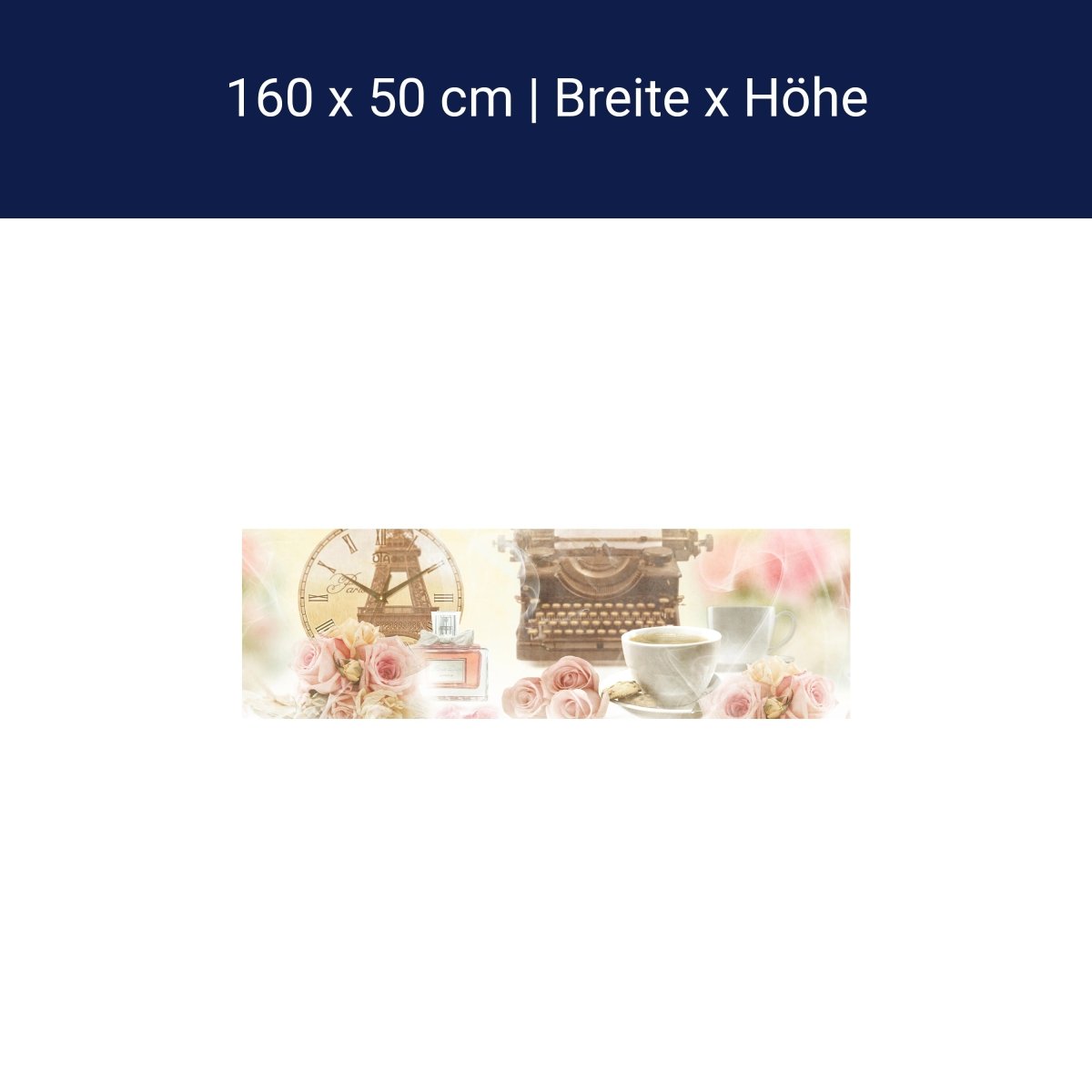 Küchenrückwand Rosen Rauch Uhr Schreibmaschine Kaffee M1118