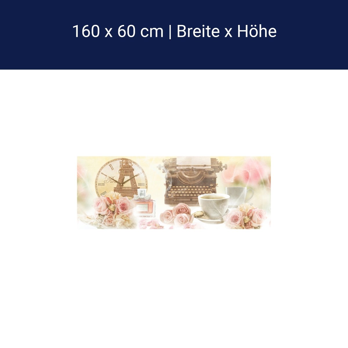 Küchenrückwand Rosen Rauch Uhr Schreibmaschine Kaffee M1118