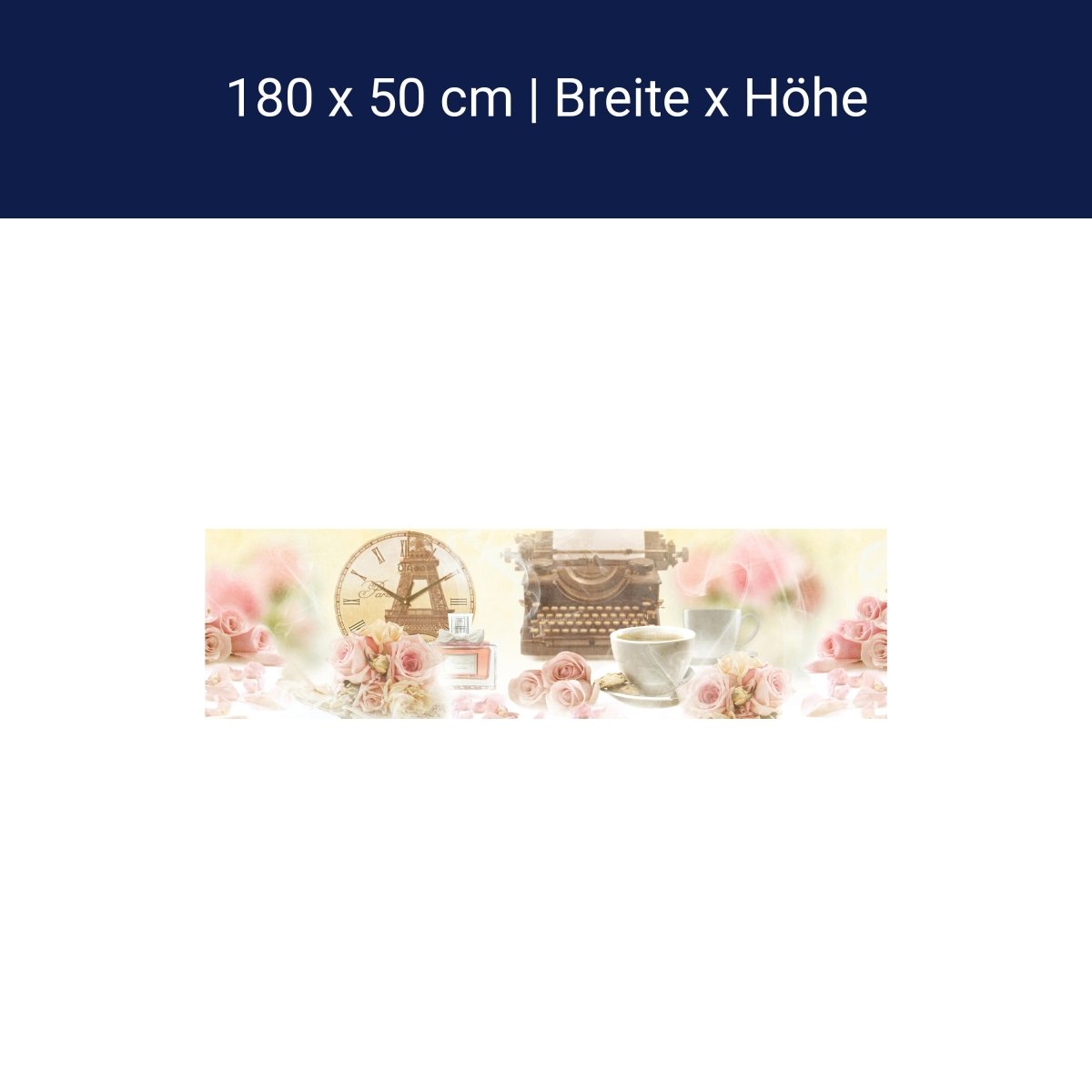 Küchenrückwand Rosen Rauch Uhr Schreibmaschine Kaffee M1118