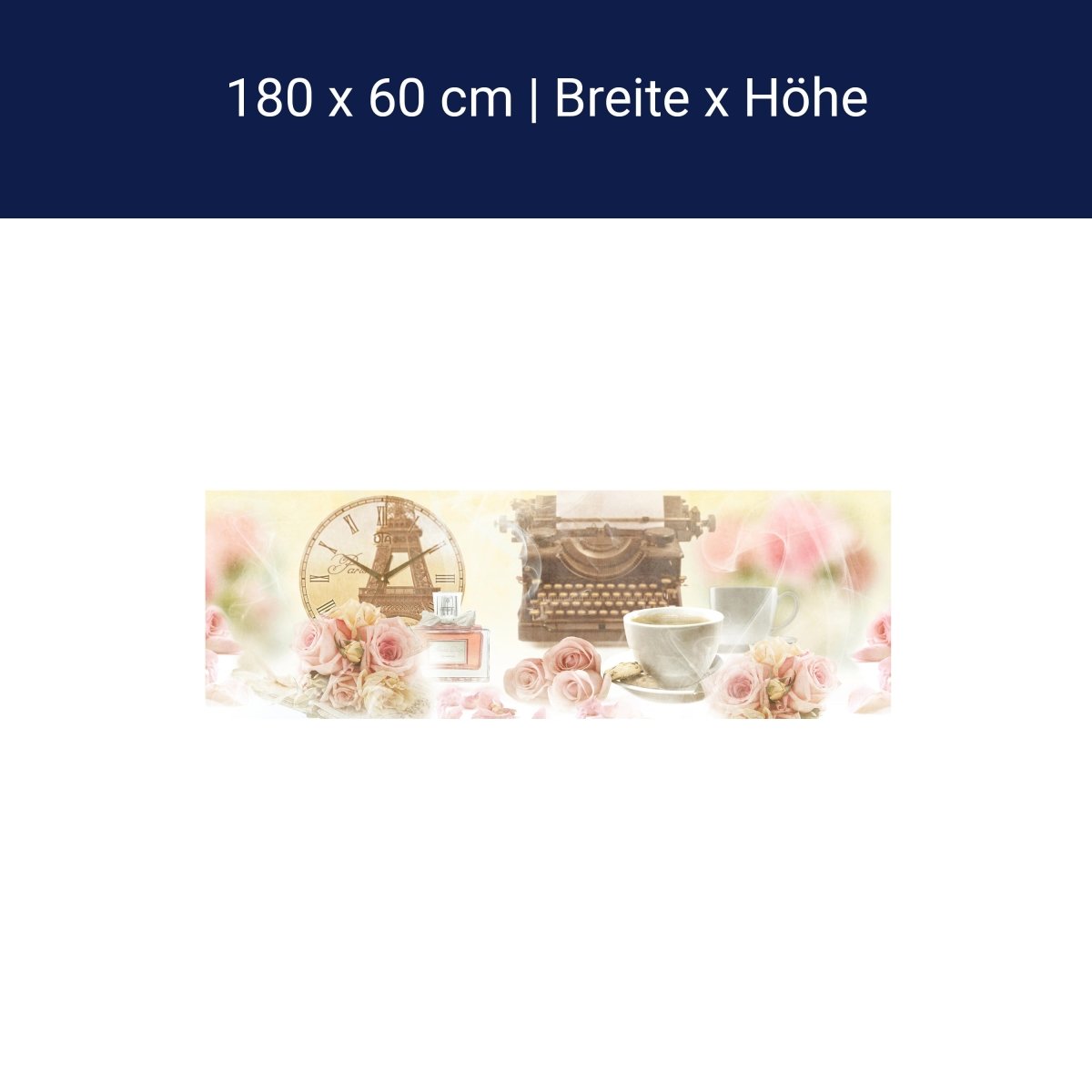 Küchenrückwand Rosen Rauch Uhr Schreibmaschine Kaffee M1118