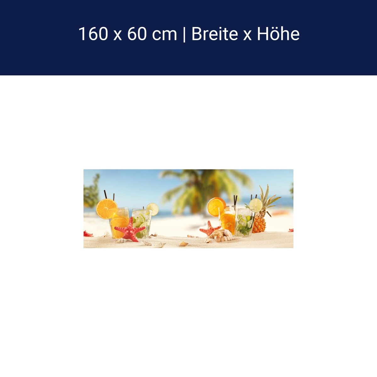 Küchenrückwand Strand Cocktail Seestern Orange Limette M1128