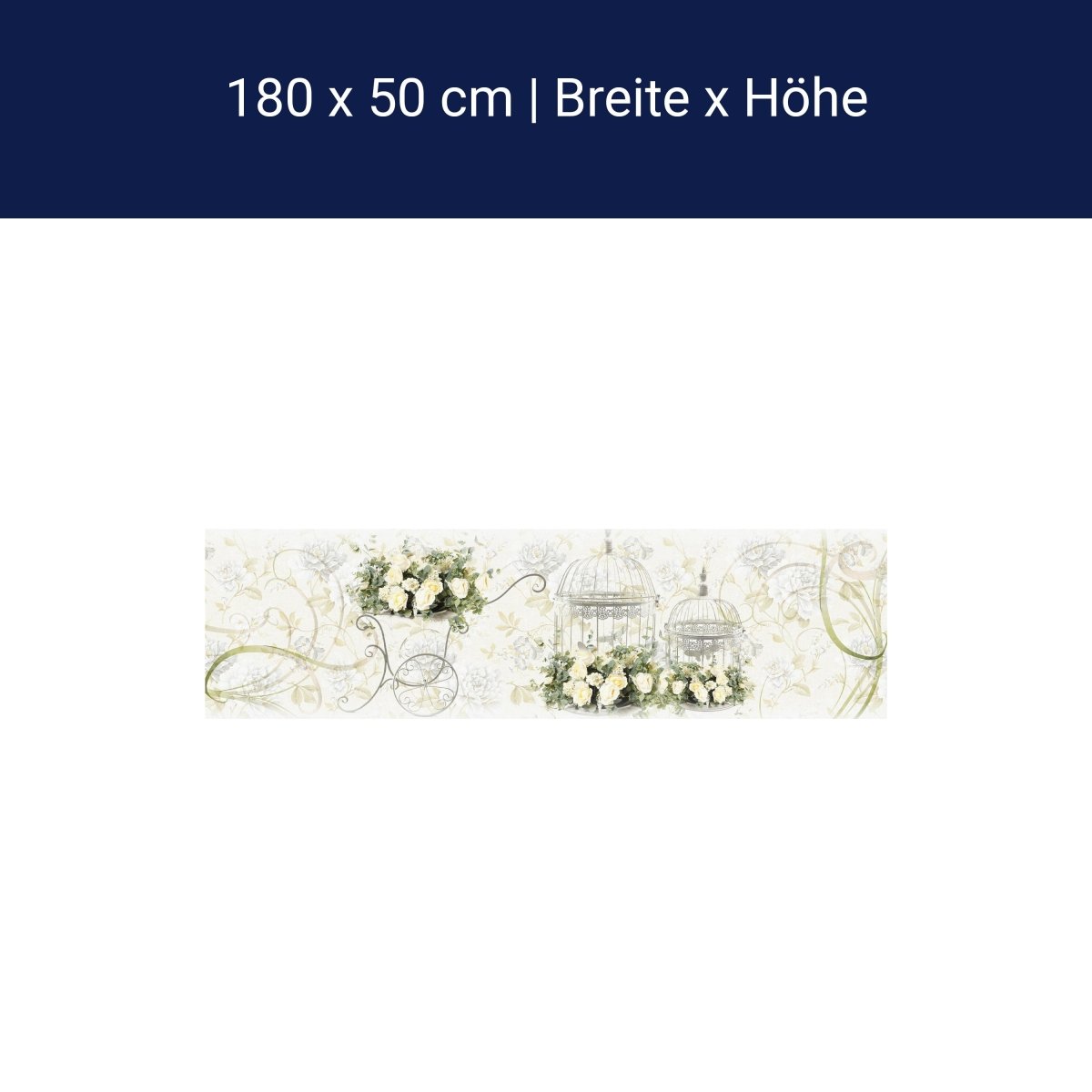 Küchenrückwand Ornamente Blumen Käfig Metall Ranken M1136