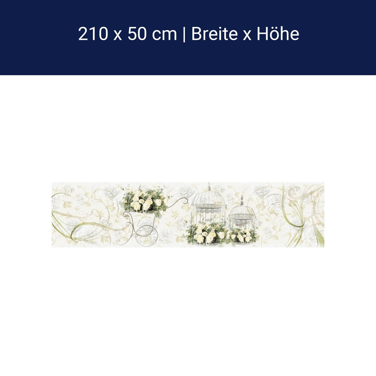 Küchenrückwand Ornamente Blumen Käfig Metall Ranken M1136