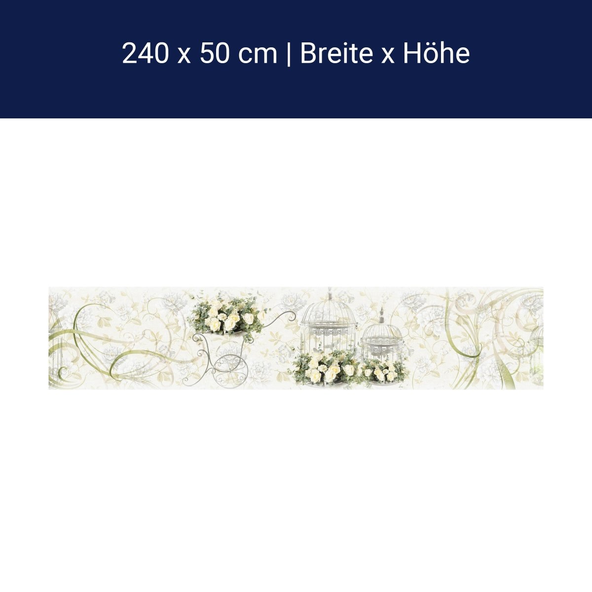 Küchenrückwand Ornamente Blumen Käfig Metall Ranken M1136