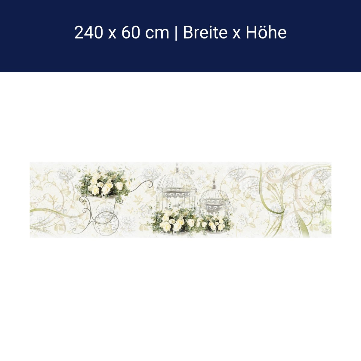 Küchenrückwand Ornamente Blumen Käfig Metall Ranken M1136