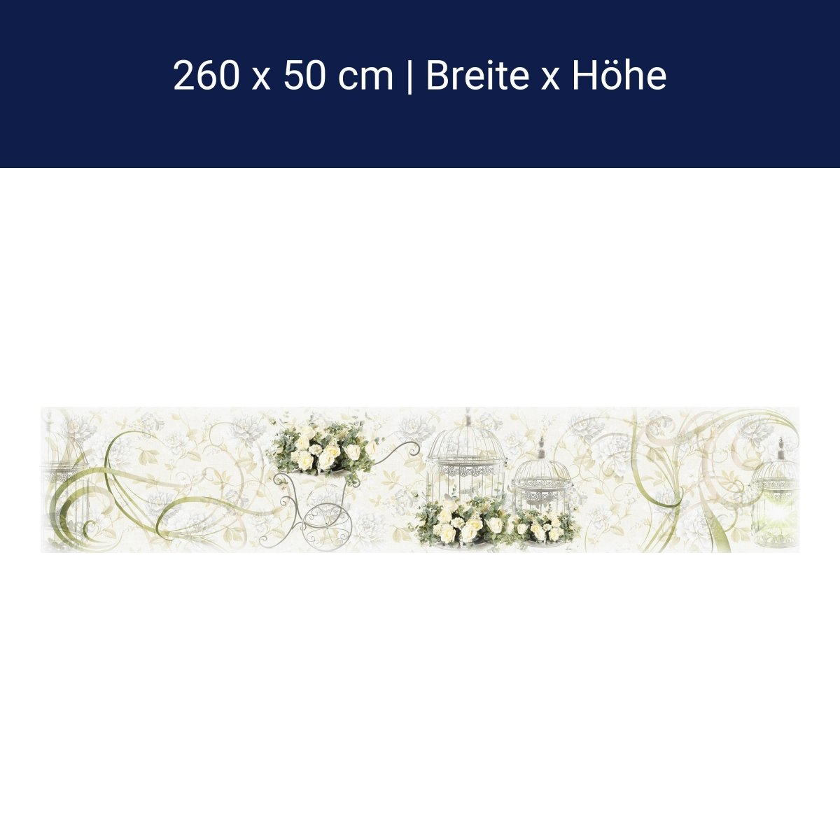 Küchenrückwand Ornamente Blumen Käfig Metall Ranken M1136