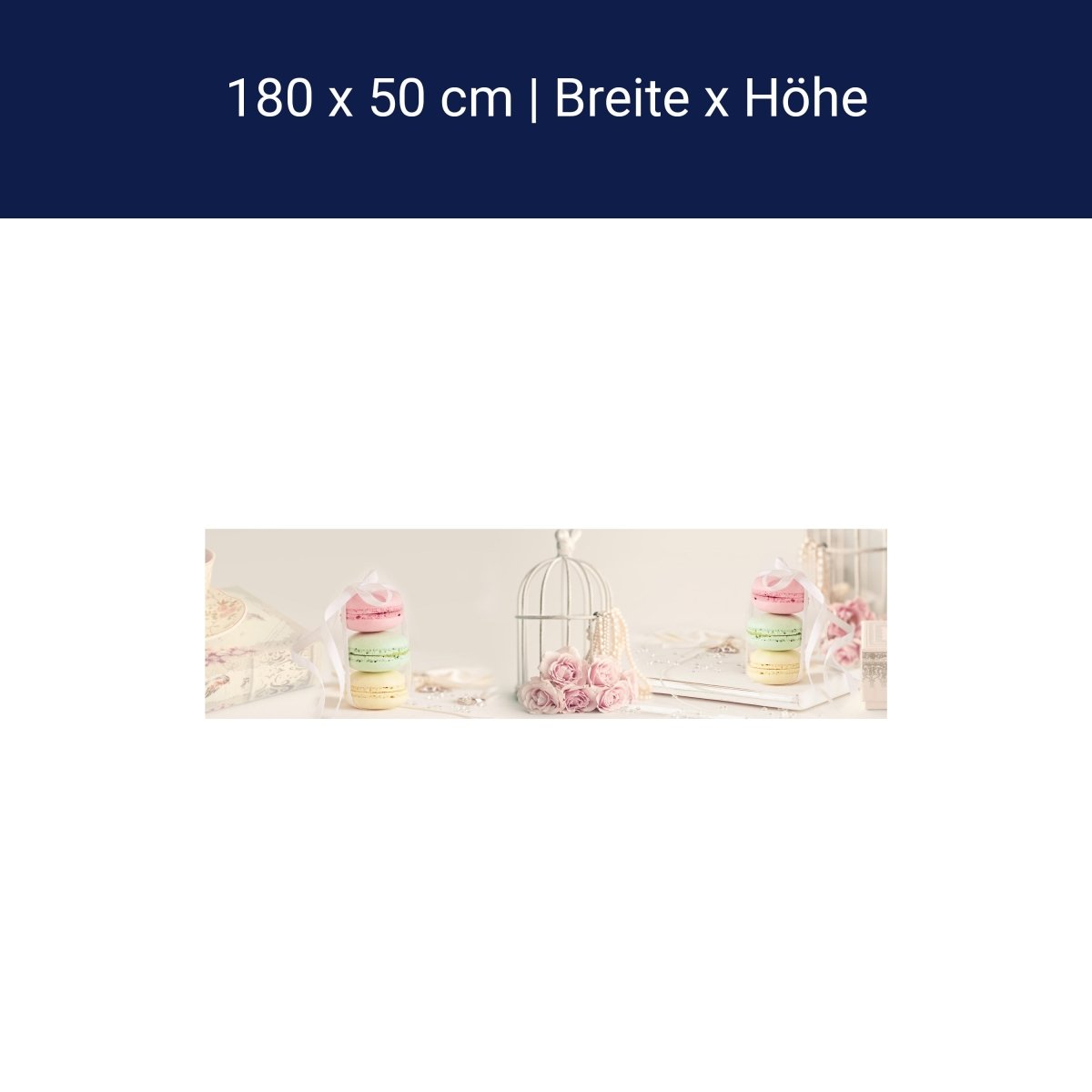 Küchenrückwand Rosa hell Perlenkette Tasse Rosen M1159